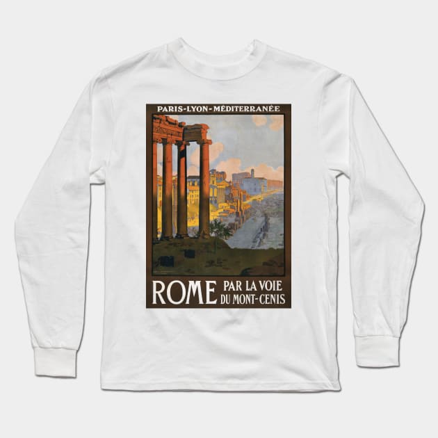 Vintage Travel Poster Italy Rome Long Sleeve T-Shirt by vintagetreasure